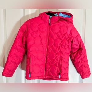 LL Bean Kids DownTek  Jacket Youth Size M10-12 Hooded Pink  Water Resistant Warm